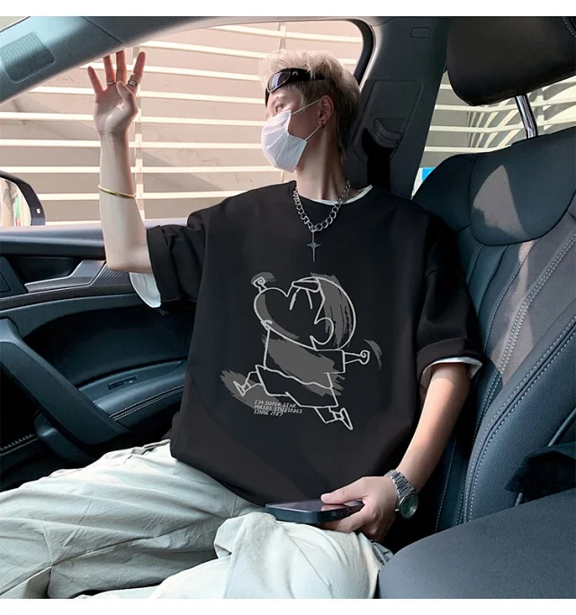 Men's HK Style Oversize Cotton Tee Detail
