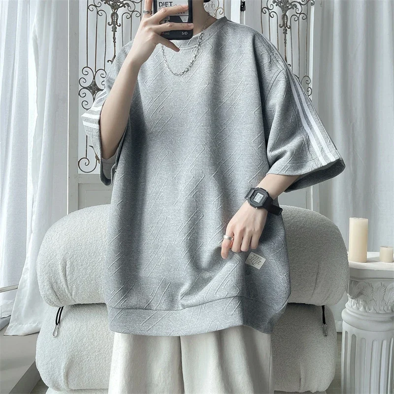 Three-Stripe Stretch Ice-Silk Summer Tee