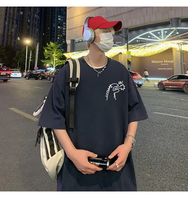 2025 Summer Men's Cotton Oversized T-Shirt Detail