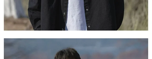 Men's Vintage Denim Long Sleeve Shirt Detail