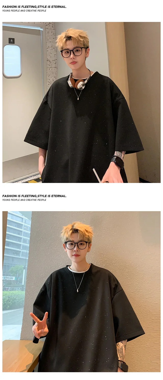 Men's Hiphop Star Oversized 3/4 Tee Detail