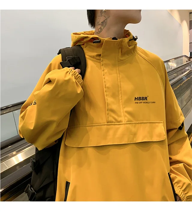 Men's Lightweight Half-Zip Hooded Pullover Jacket Detail