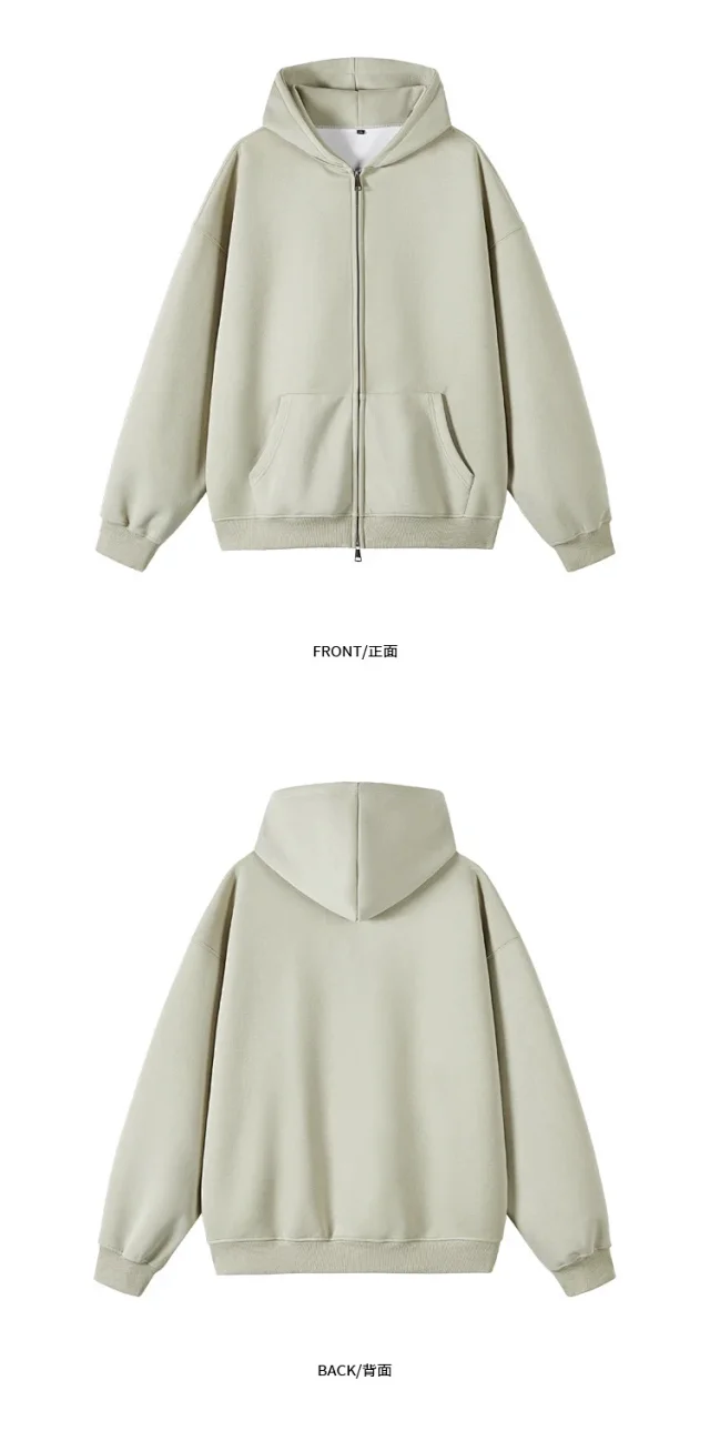 Couple's American Retro Heavyweight Double-Zip Hoodie Detail