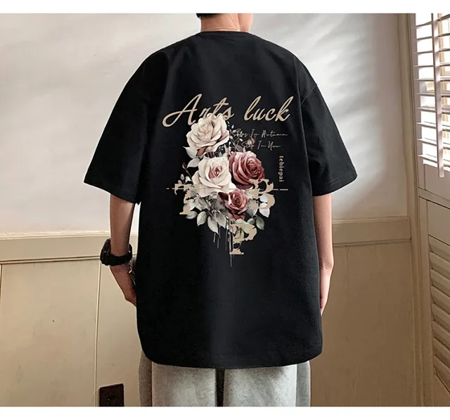 Men's New Summer Oversized Cotton T-Shirt Detail
