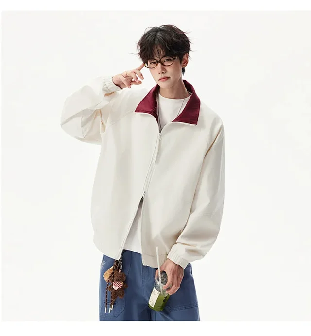 Cleanfit Color Block Retro Baseball Jacket Detail