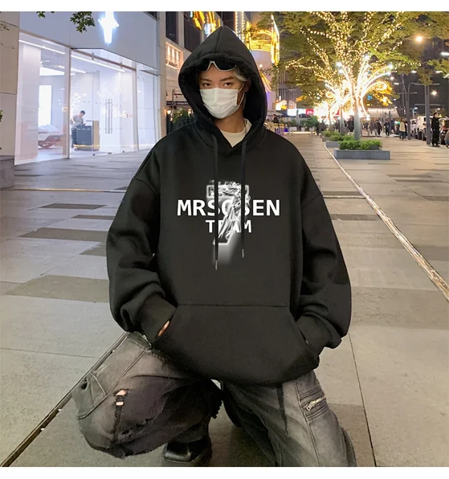 Men's Cotton Oversized Hoodie HK Style Detail