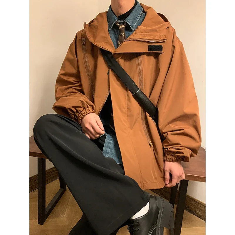 Men's HK Style A/W Loose Warm Hooded Jacket