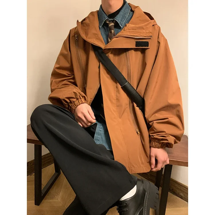Men's HK Style A/W Loose Warm Hooded Jacket