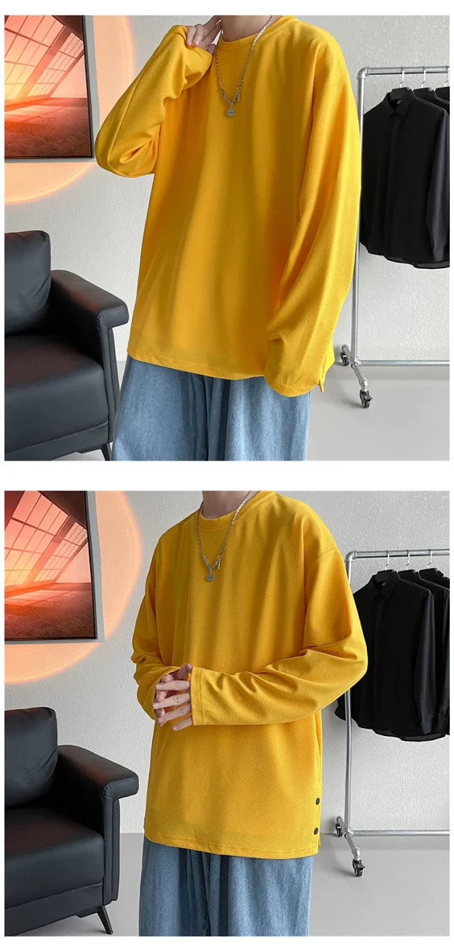 Men's HK Style Button-Down Long-Sleeve Tee Detail