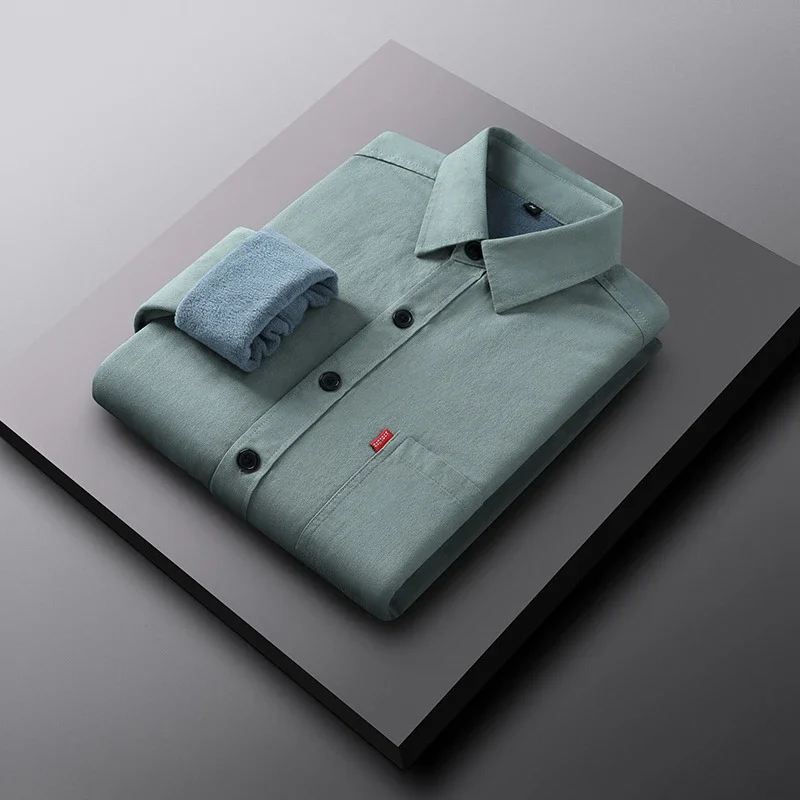 Men's Fleece-Lined Cotton Winter Work Shirt
