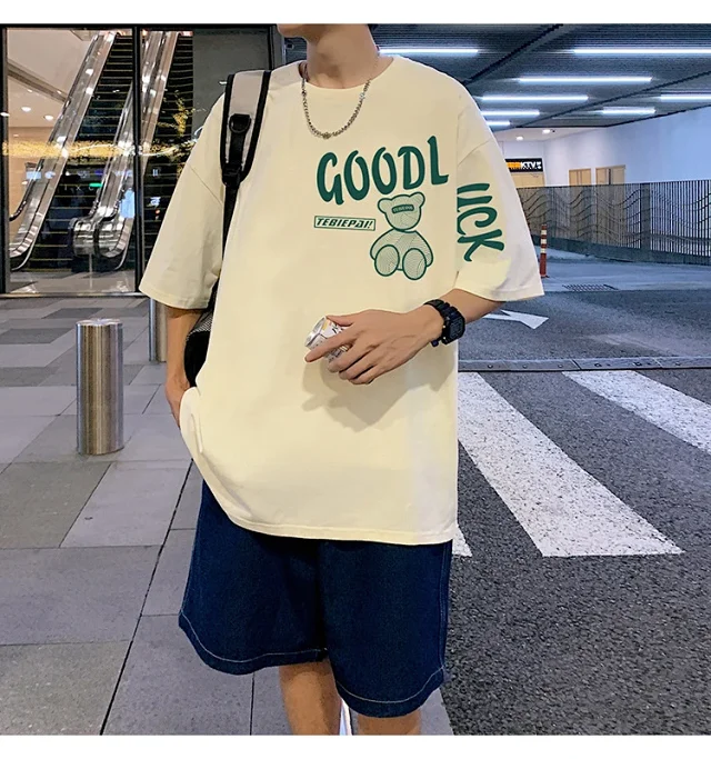 Men's China-Chic Bear-Print T-Shirt 2025 Summer Detail