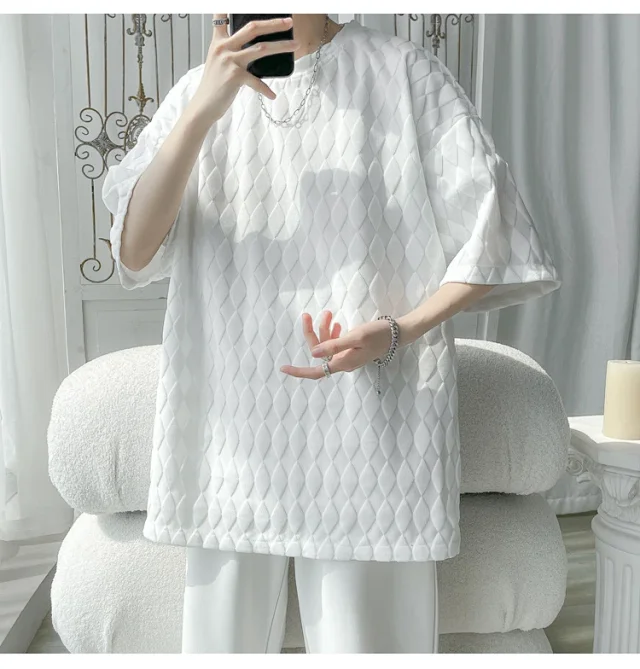 Men's Cooling Silk Jacquard Stretch Tee Detail