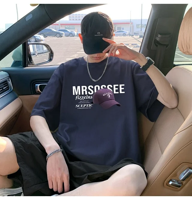 Men's Heavyweight Cotton Summer Tee Loose Detail