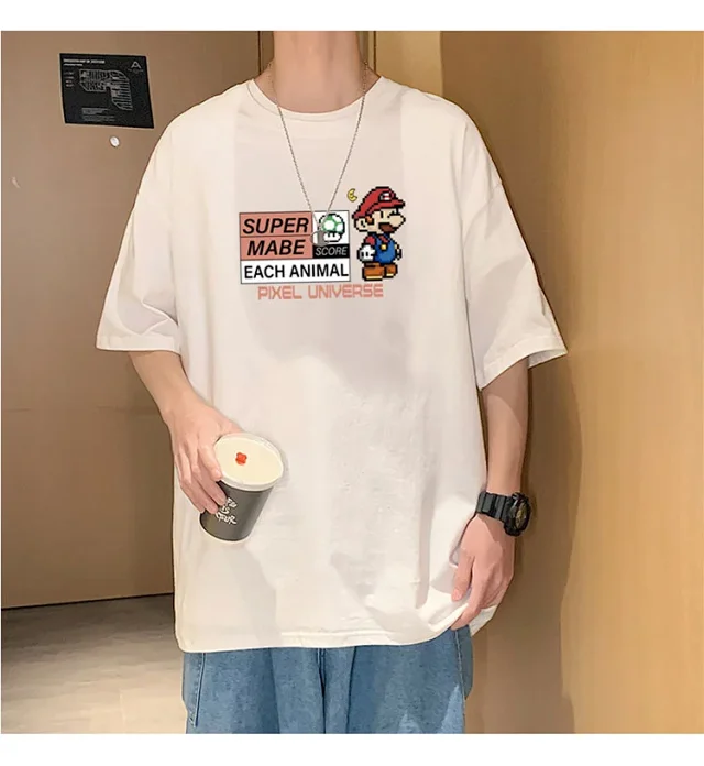 Men's Retro Hong Kong Mario T-Shirt Detail
