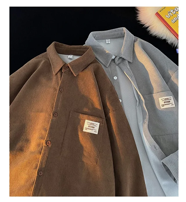 Japanese Vintage Men's Corduroy Shirt Detail