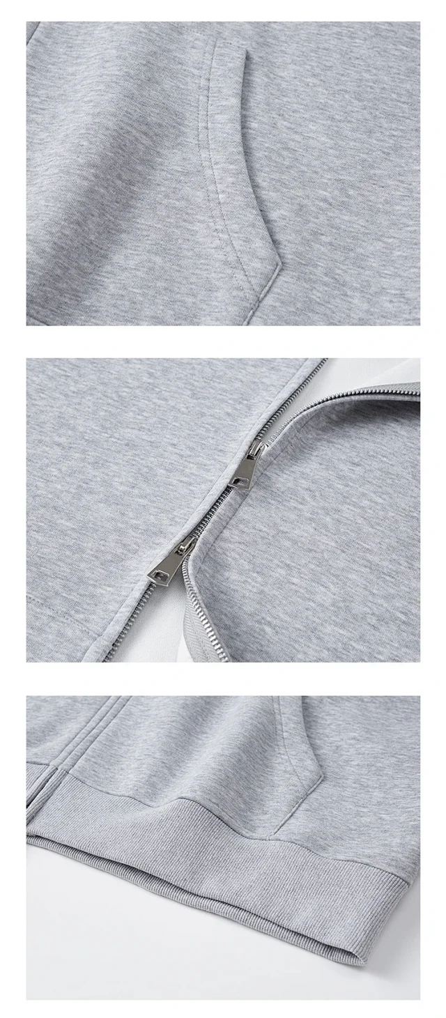 Couple's American Retro Heavyweight Double-Zip Hoodie Detail