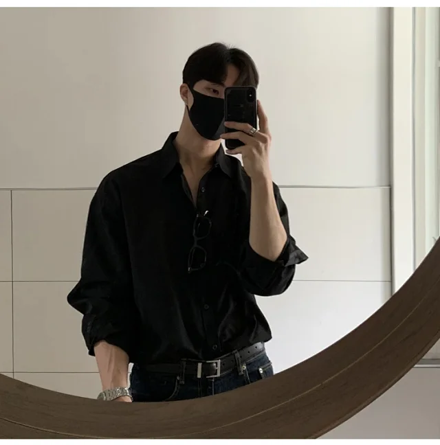 Men's Neapolitan Long Sleeve White Shirt Detail