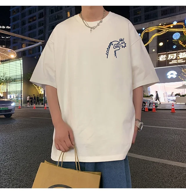 2025 Summer Men's Cotton Oversized T-Shirt Detail