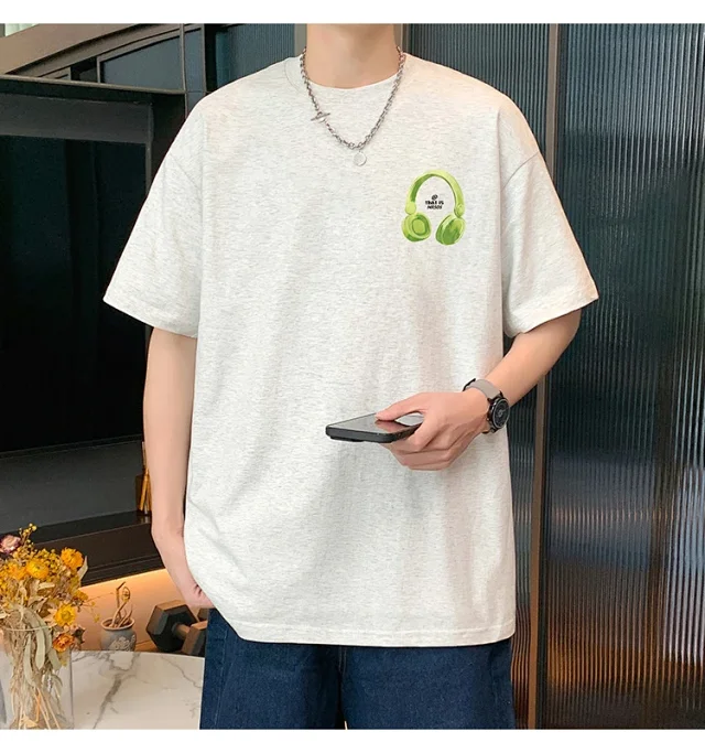 Oversized Men's Cotton Short Sleeve Tee Detail