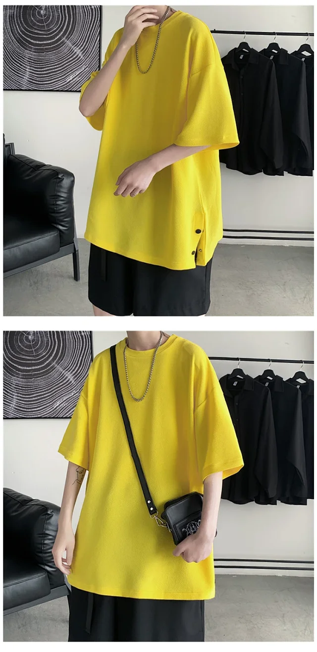 Men's 2025 Oversized Summer T - Shirt (Ins Hong Kong Style) Detail