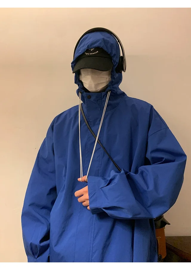 Autumn/Winter Men's HK Loose Casual Hooded Jacket Detail
