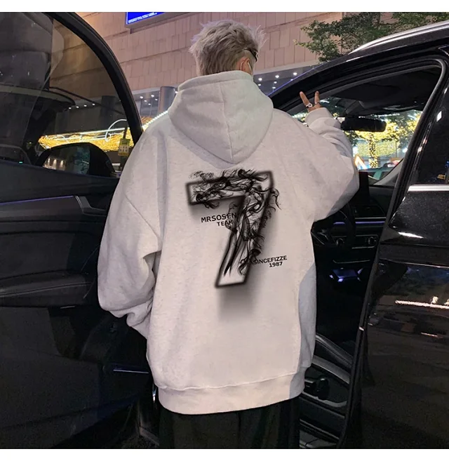 Men's Cotton Oversized Hoodie HK Style Detail