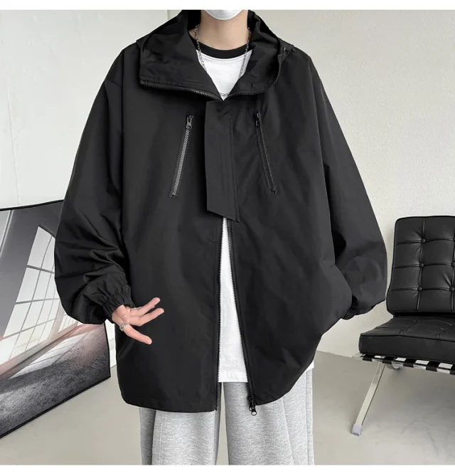 Black Warrior Men's Hooded Utility Jacket Detail