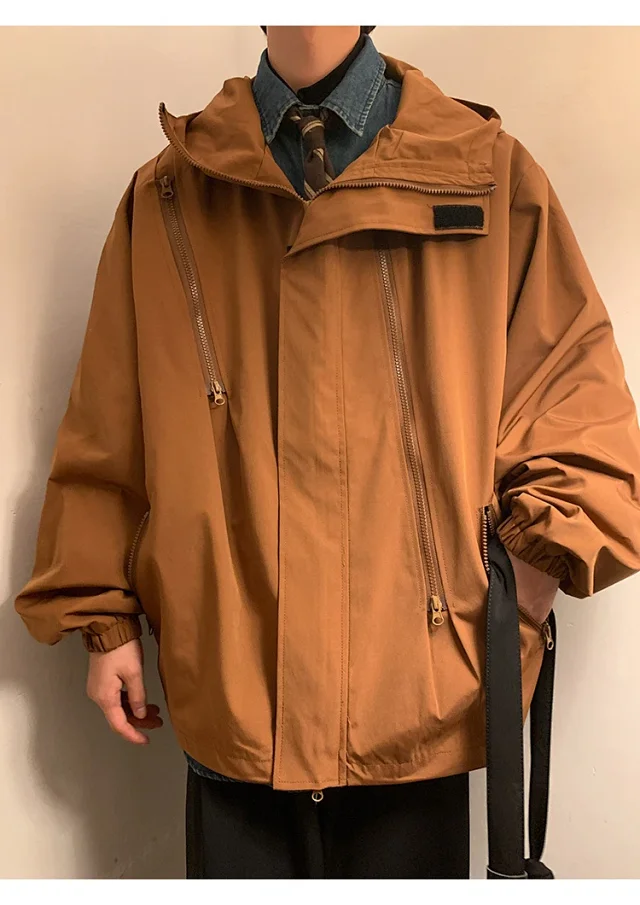 Men's HK Style A/W Loose Warm Hooded Jacket Detail