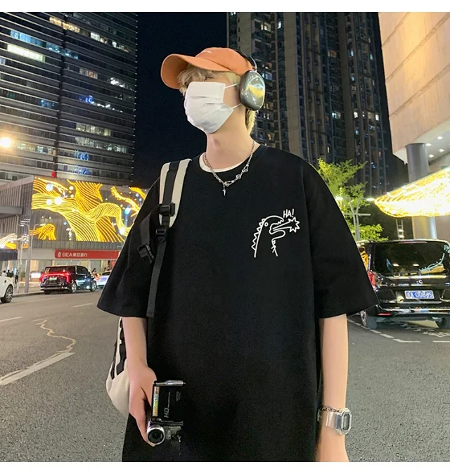 2025 Summer Men's Cotton Oversized T-Shirt Detail