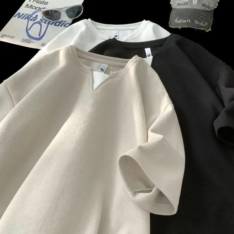 Men's Mock Two-Piece V-Neck Heavyweight Tee