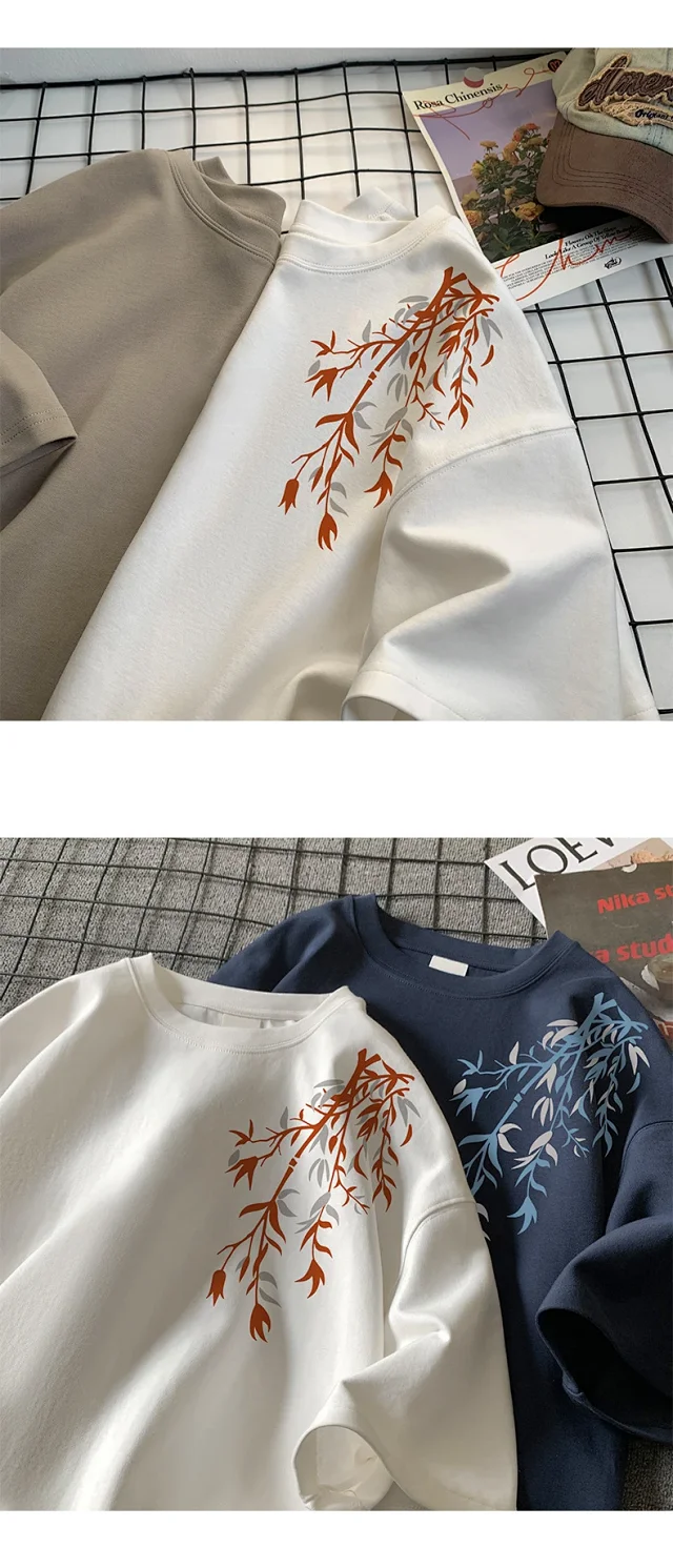 Men's Chinese-Style Printed Heavyweight Cotton Tee Detail