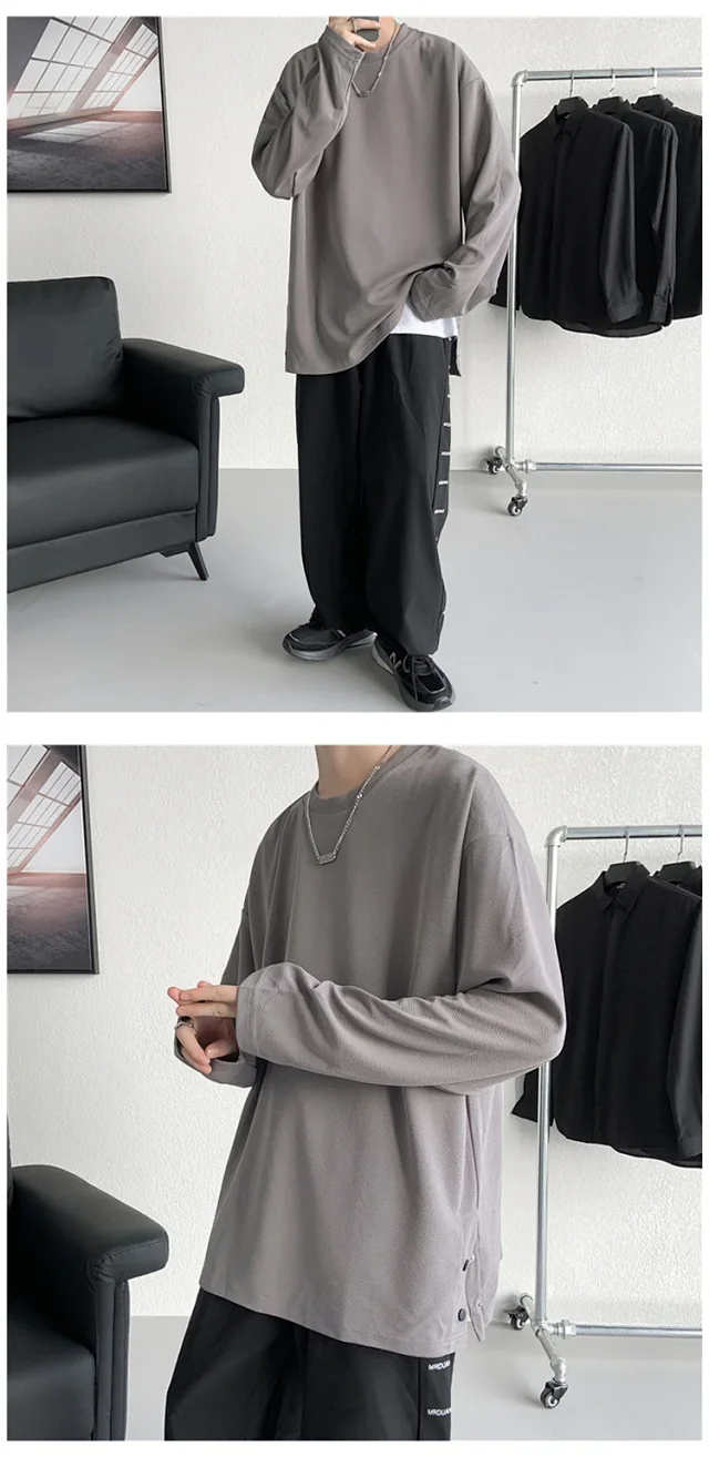 Men's HK Style Button-Down Long-Sleeve Tee Detail