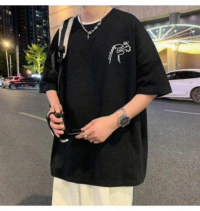 2025 Summer Men's Cotton Oversized T-Shirt Detail