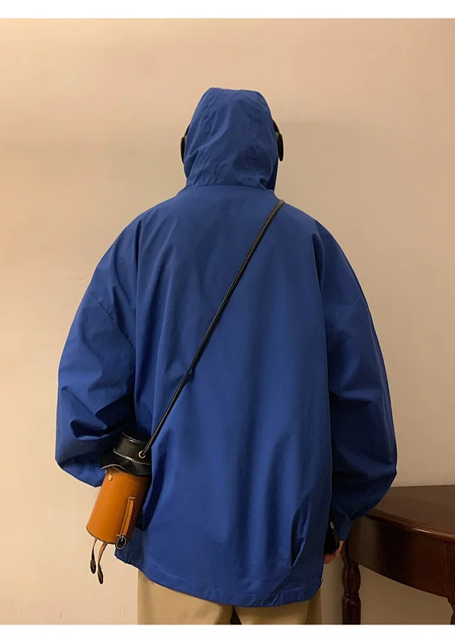 Autumn/Winter Men's HK Loose Casual Hooded Jacket Detail