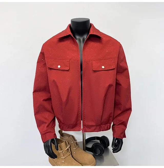 Starry Sky Men's Edgy Flight Jacket Detail