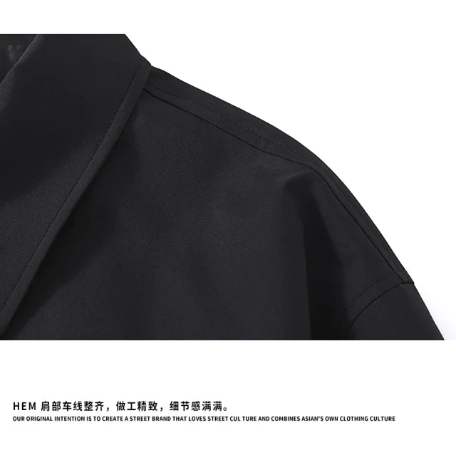 Unisex Short Bomber Jacket Loose Fit Detail