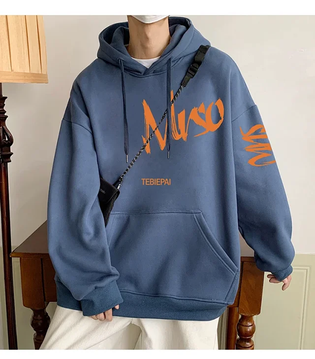 Men's Vintage American Graphic Fleece Hoodie Detail