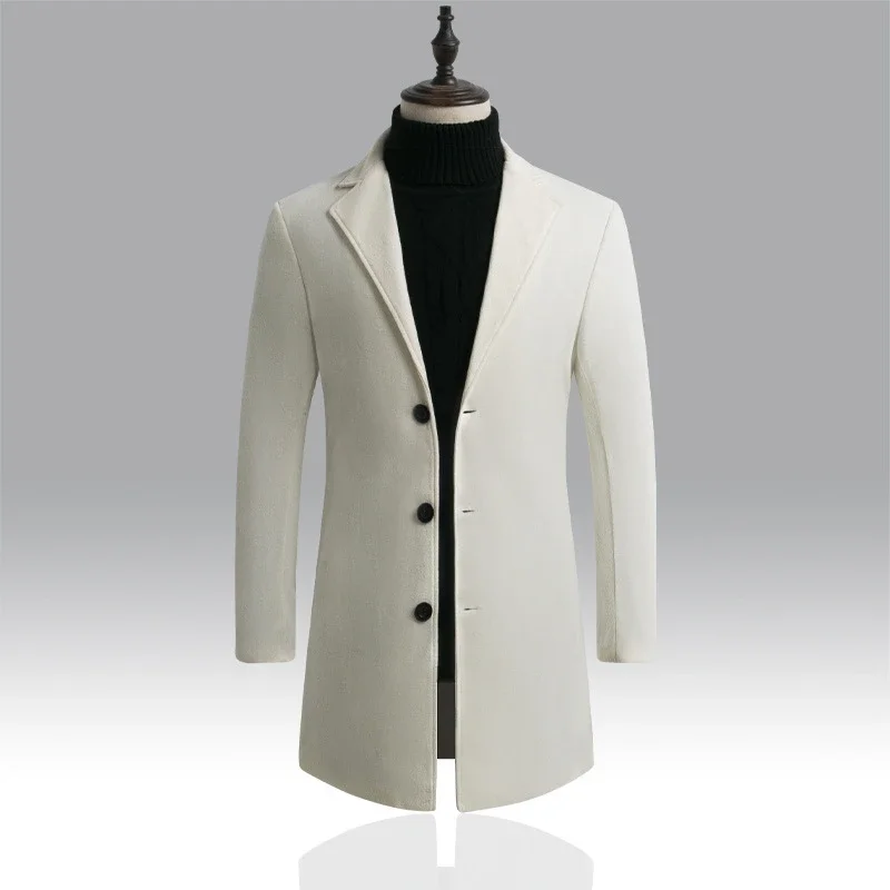 Men's AW21 Korean Slim Wool Dress Coat