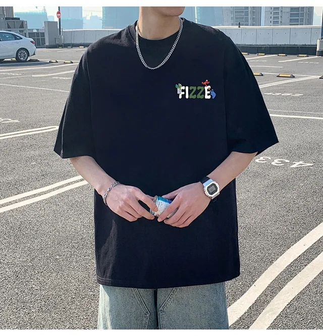 Men's Heavyweight Cotton Loose Fit Tee Detail