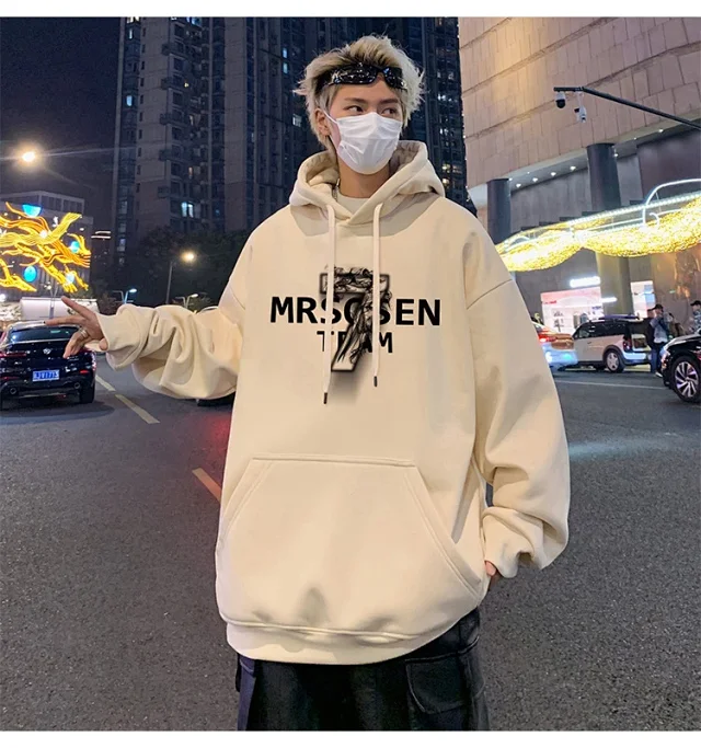 Men's Cotton Oversized Hoodie HK Style Detail
