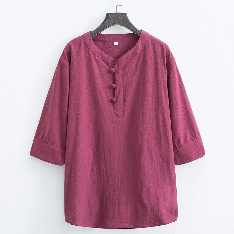 Feng Cotton-Linen Vintage Men's Chinese T-Shirt