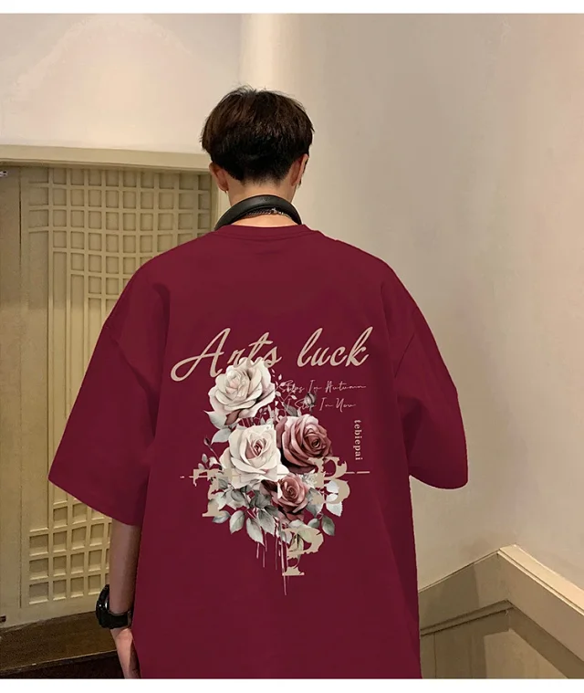 Men's New Summer Oversized Cotton T-Shirt Detail