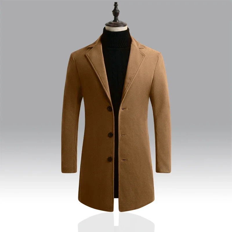 Men's AW21 Korean Slim Wool Dress Coat