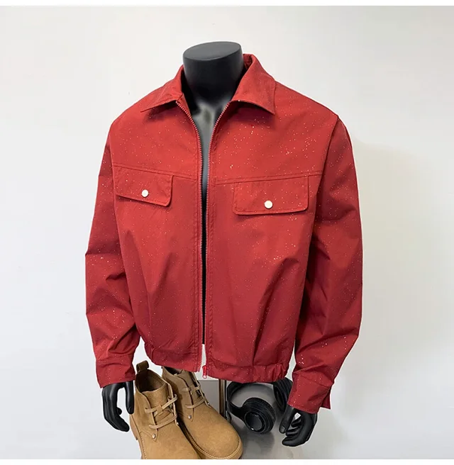 Starry Sky Men's Edgy Flight Jacket Detail