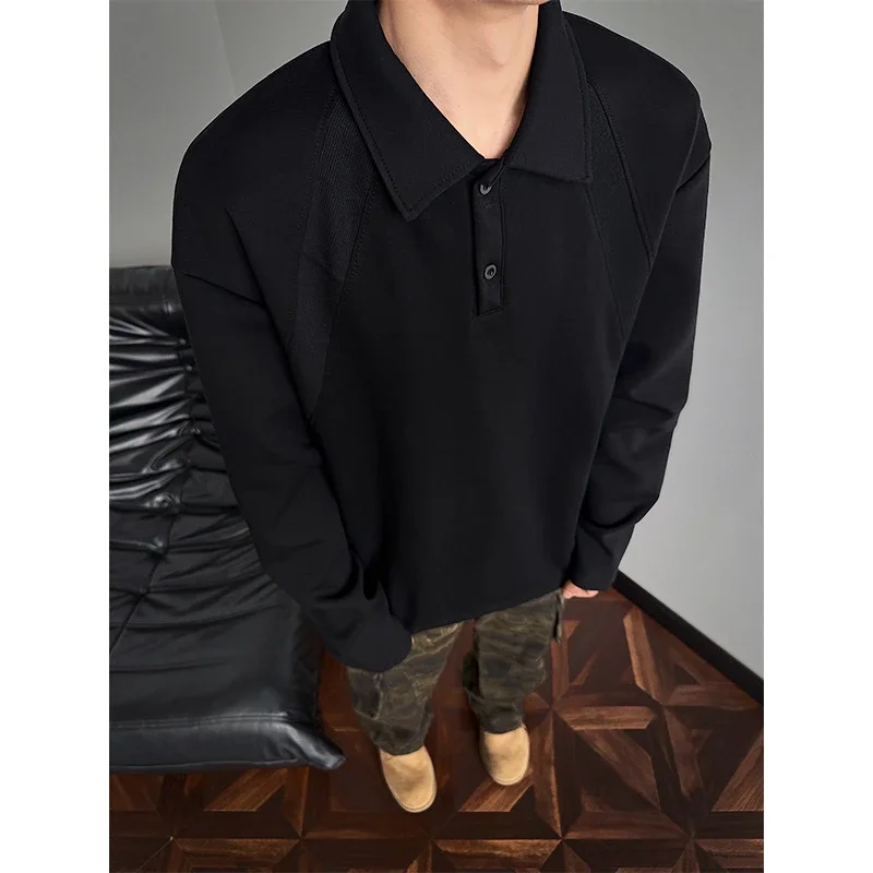 Men's Heavyweight Boxy Deconstructed Long-Sleeve Polo