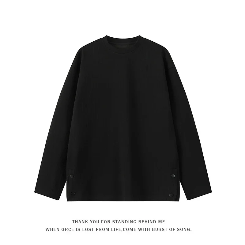 Men's Textured Buttoned Long Sleeve Tee
