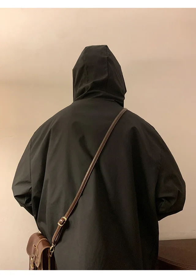 Men's HK Style A/W Loose Warm Hooded Jacket Detail