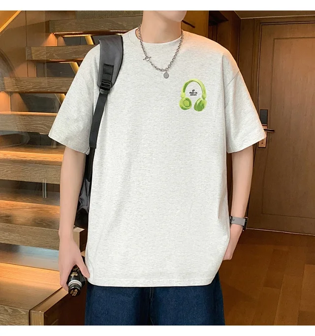 Oversized Men's Cotton Short Sleeve Tee Detail