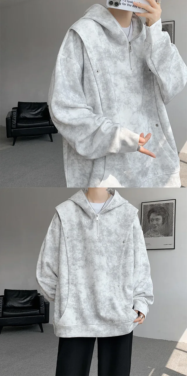 Heavy Tie-Dye Hoodie for Men Detail