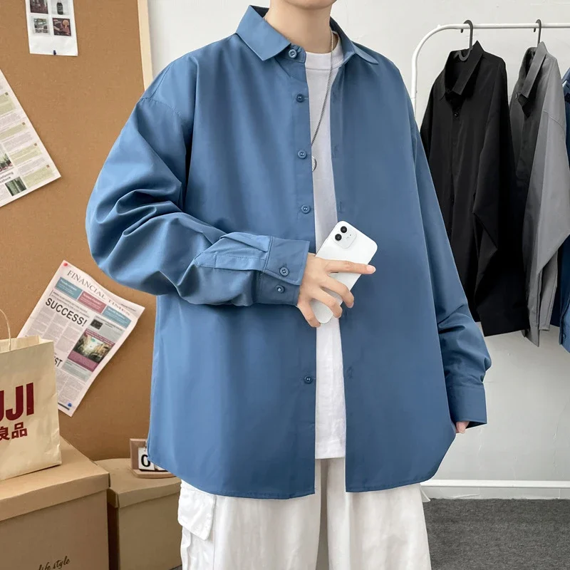 Men's Preppy Autumn Plus Size Shirt